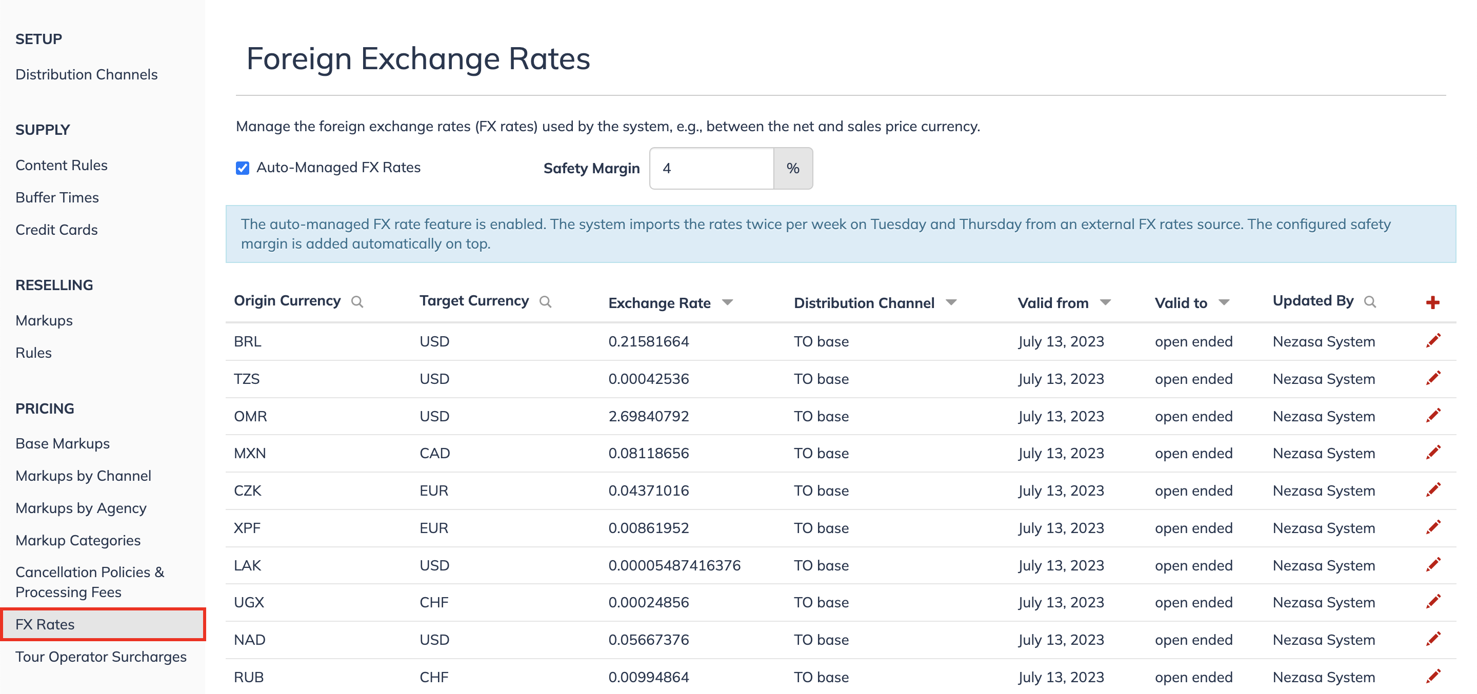 Foreign Exchange Rates FX Rates Nezasa AG